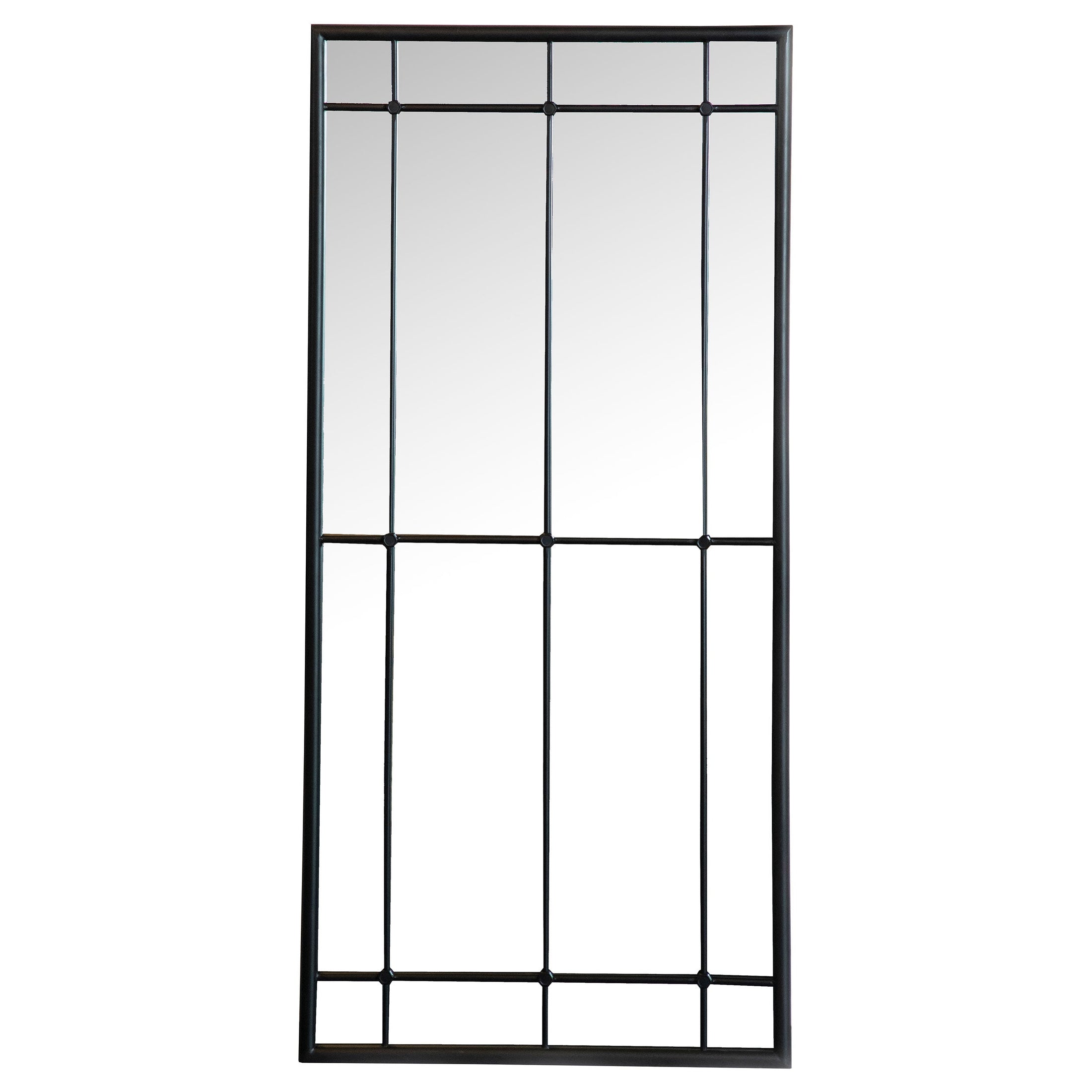 Espejo de pared o piso Annetta de 24 x 52 pulgadas con ventana, color negro