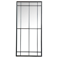 Espejo de pared o piso Annetta de 24 x 52 pulgadas con ventana, color negro