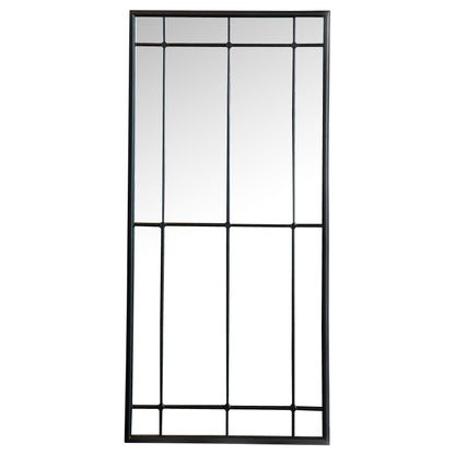 Espejo de pared o piso Annetta de 24 x 52 pulgadas con ventana, color negro
