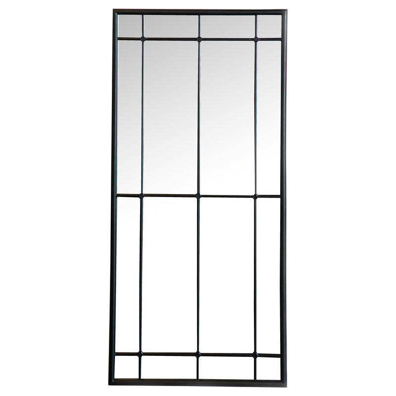 Espejo de pared o piso Annetta de 24 x 52 pulgadas con ventana, color negro