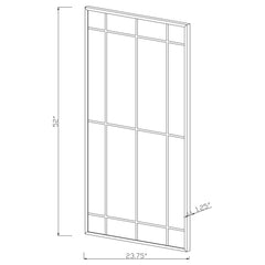 Espejo de pared o piso Annetta de 24 x 52 pulgadas con ventana, color negro
