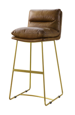 Alsey 42"H Top Grain Leather Bar Chair