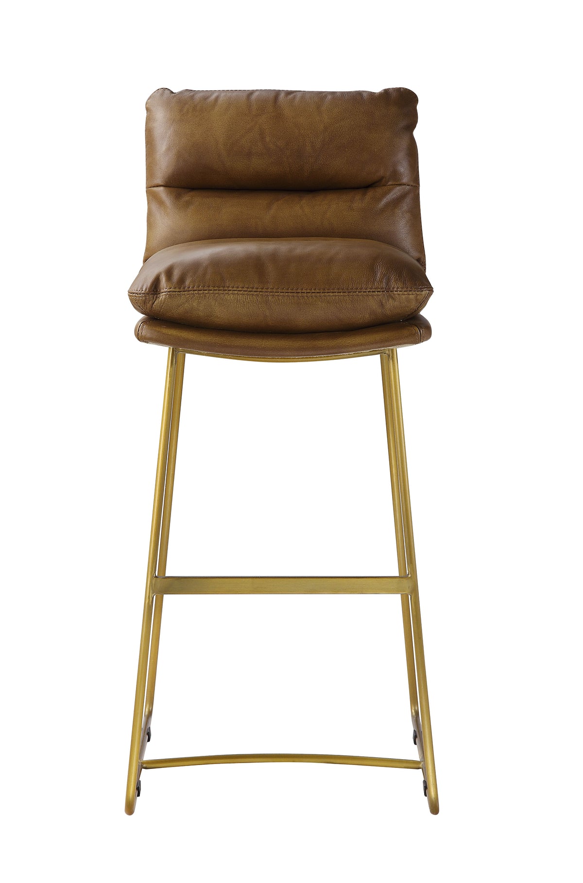 Silla de bar Alsey de 42" de alto con cuero de grano superior