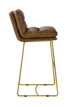 Alsey 42"H Top Grain Leather Bar Chair