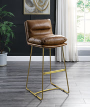 Alsey 42"H Top Grain Leather Bar Chair