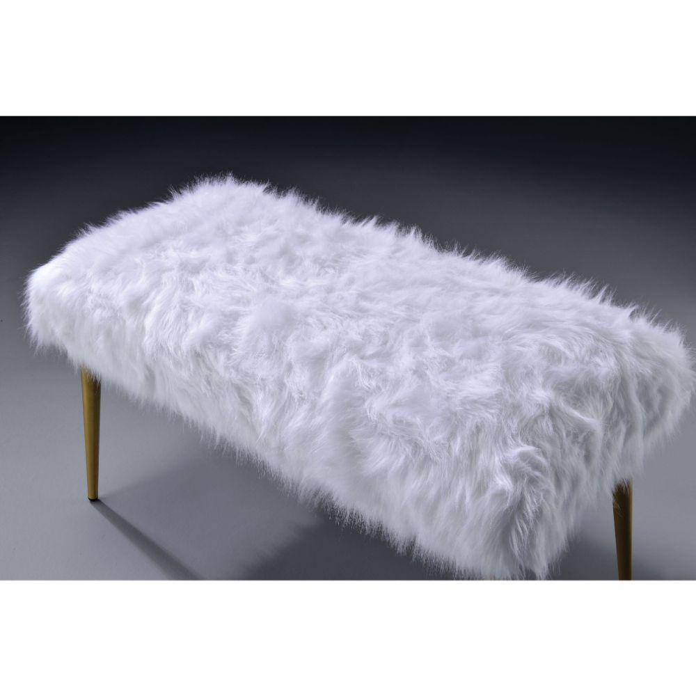 Banco tapizado Bagley II de 96 cm de largo con patas cónicas
