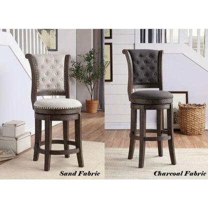 Glison 43” Upholstered Counter Chairs with Nailhead Trim