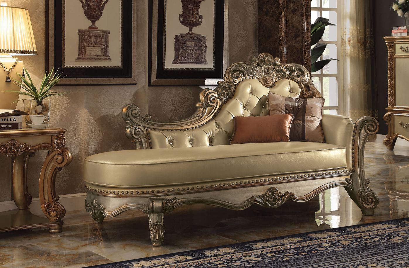 Chaise longue Vendome con 2 almohadas