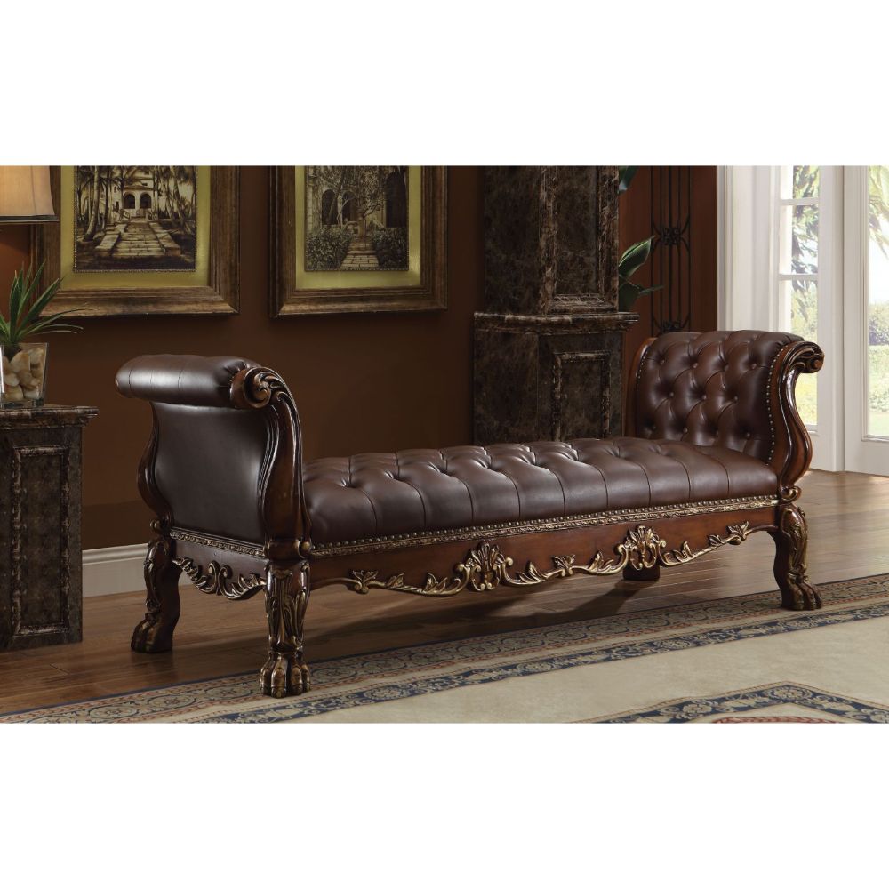 Banco Dresden de 198 cm de largo con asiento y brazos capitoné con botones