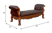 Banco tapizado Vendome de 74"L