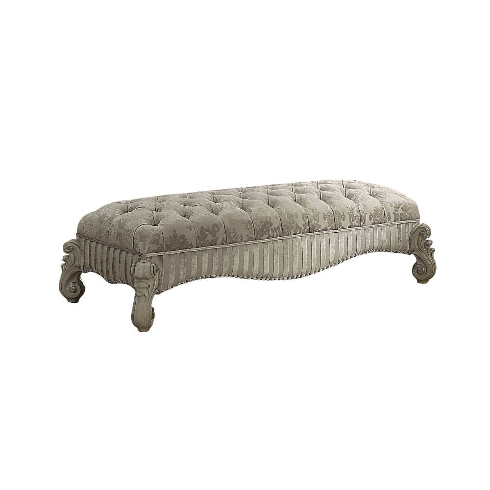 Versailles Bench - Ivory Fabric & Bone White