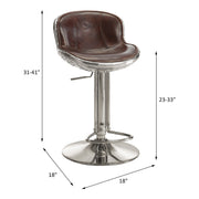 Brancaster Rectangular Top Grain Leather Armless Adjustable Stool