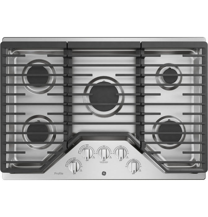 GE Profile™ 30" Built-In Gas Cooktop with 5 Burners and Optional Extra-Large Cast Iron Griddle