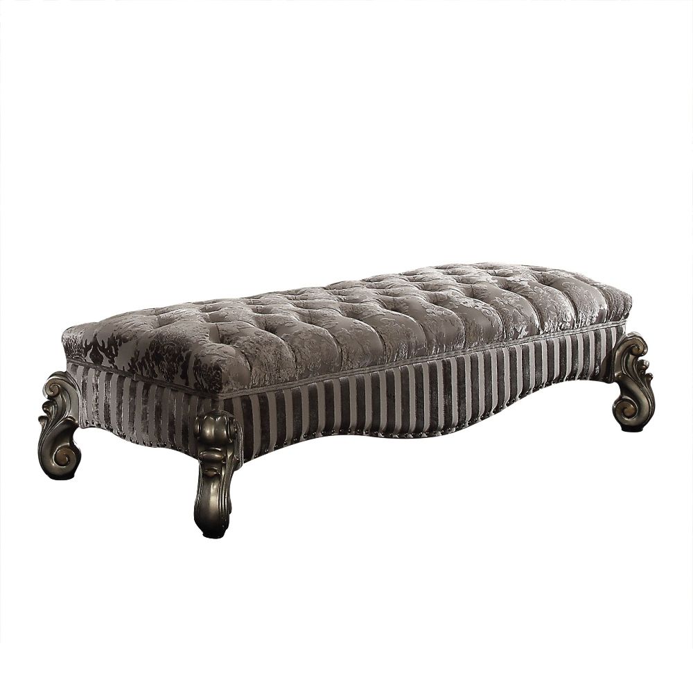 Versailles Bench - Fabric & Antique Platinum