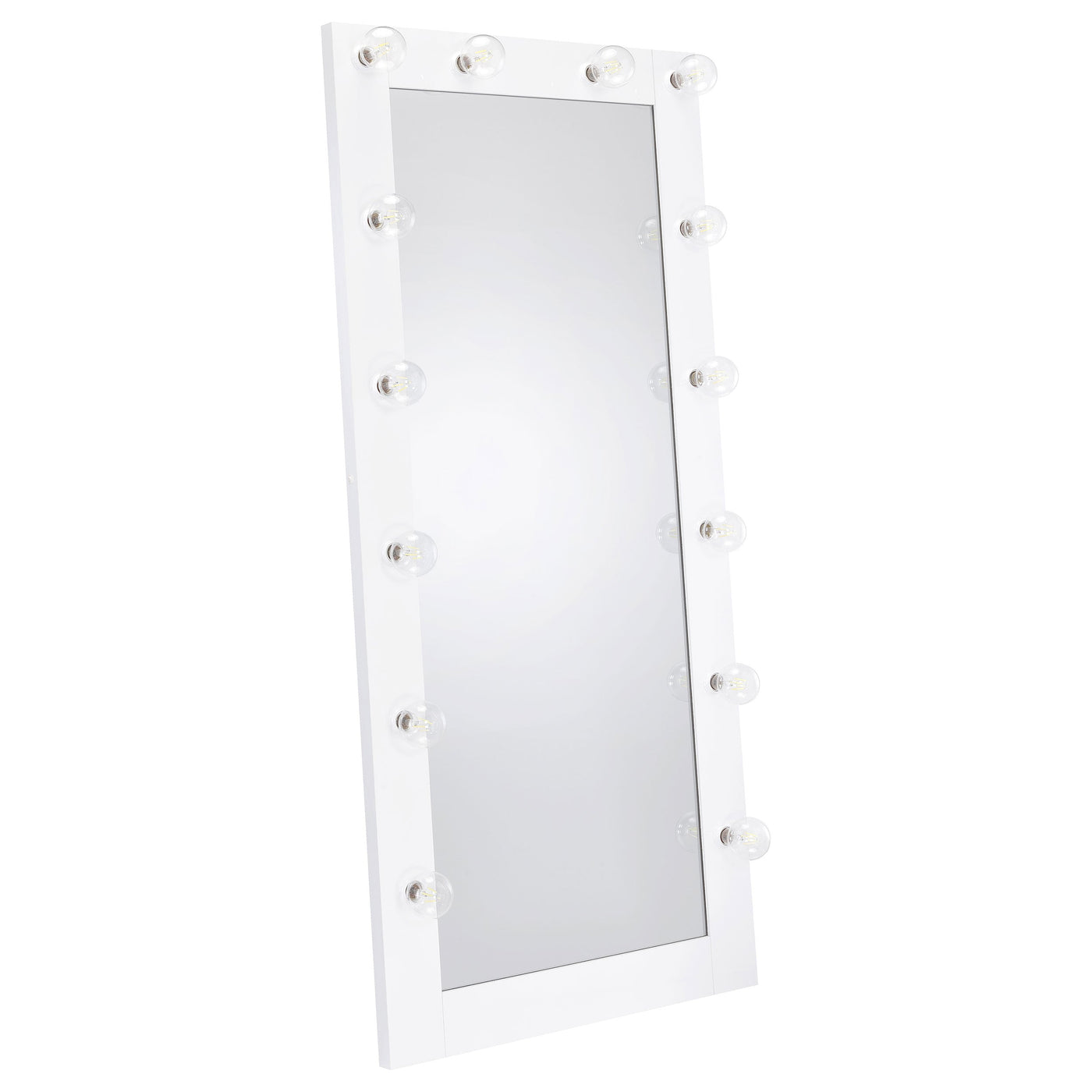 Espejo de piso Zayan de 32 x 71 pulgadas con iluminación LED, negro brillante