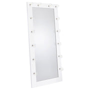 Espejo de piso Zayan de 32 x 71 pulgadas con iluminación LED, negro brillante