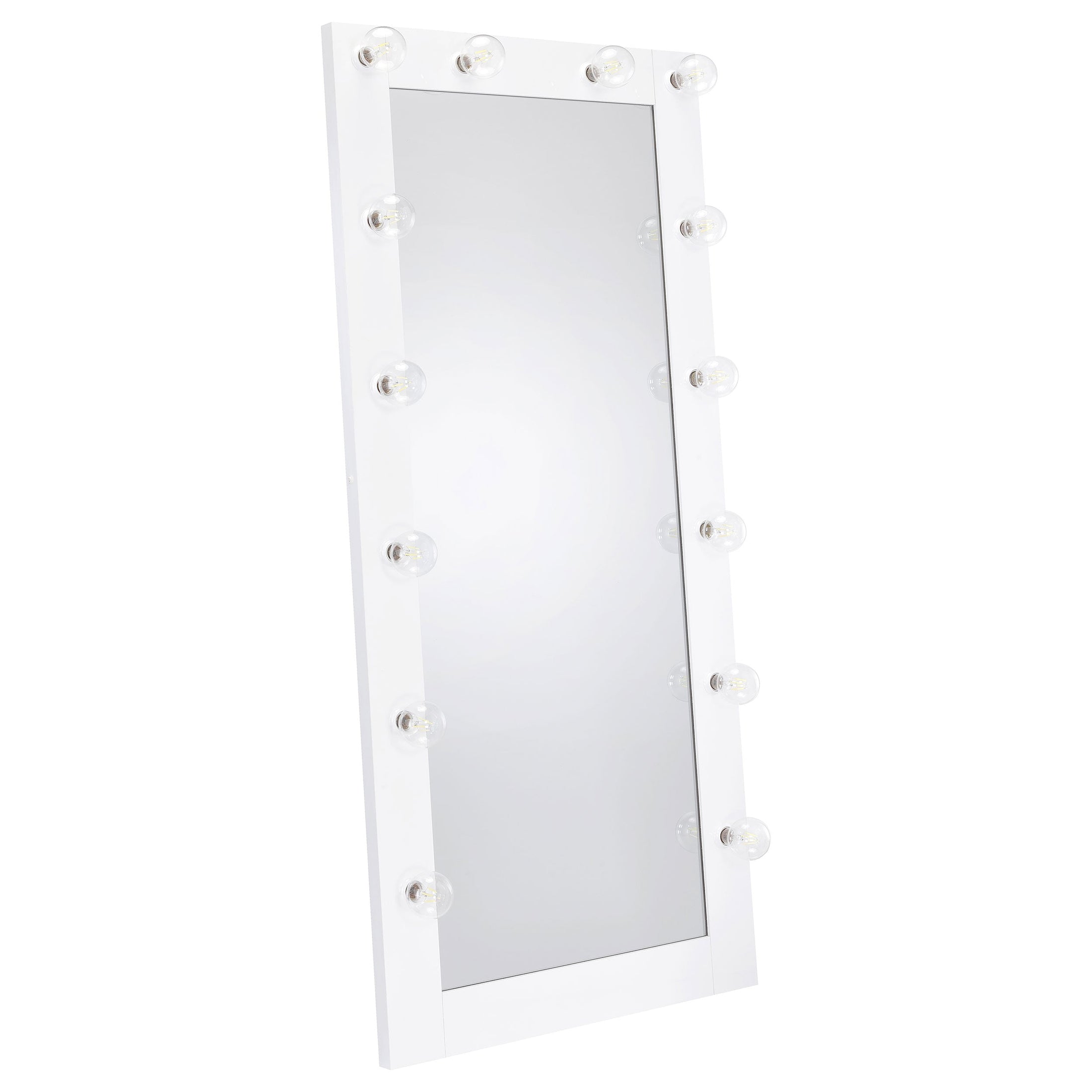 Espejo de piso Zayan de 32 x 71 pulgadas con iluminación LED, negro brillante