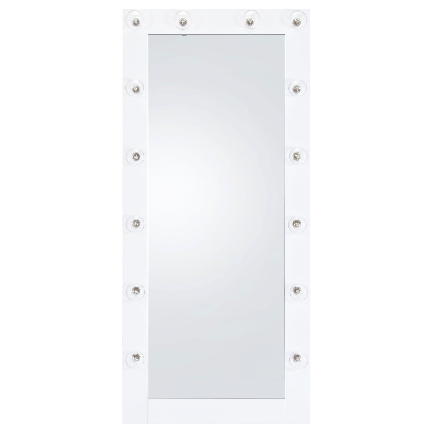 Zayan 32 x 71 Inch Floor Mirror LED Lighting Black Gloss