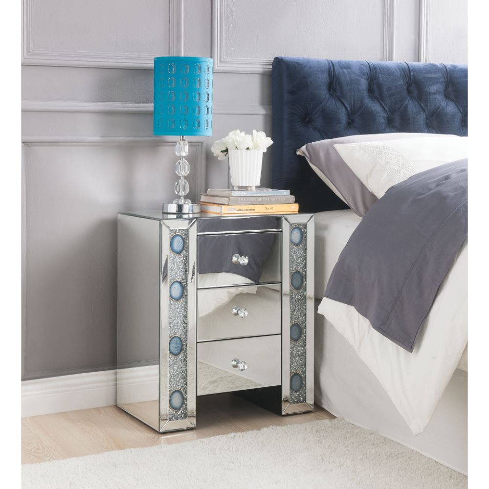 Mesa auxiliar rectangular Sonia con 3 cajones