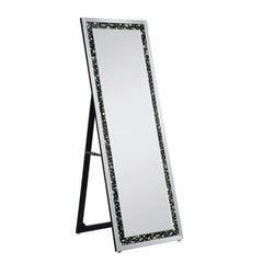 Espejo de suelo Nysa Glam con incrustaciones de cristal sintético