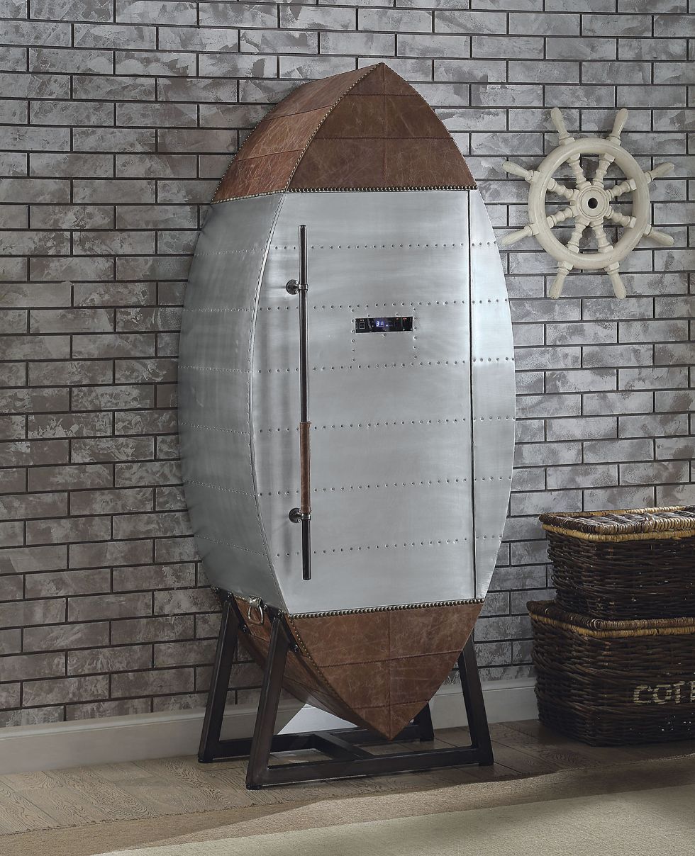 Enfriador de vino Brancaster de cuero de grano superior