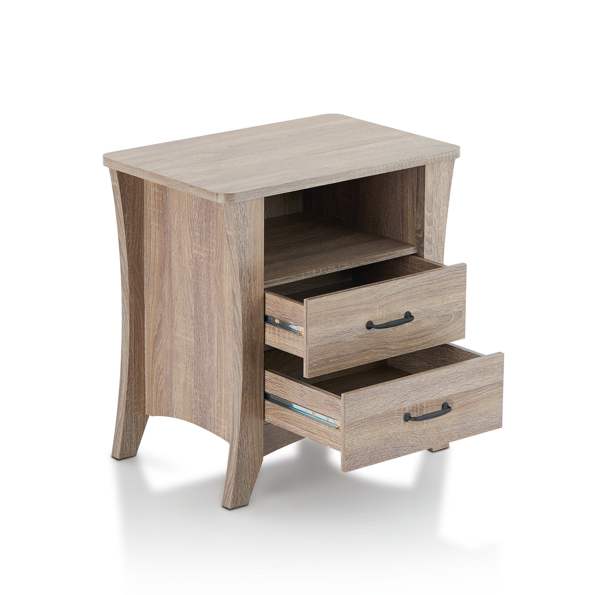 Mesa auxiliar rectangular Colt con dos cajones