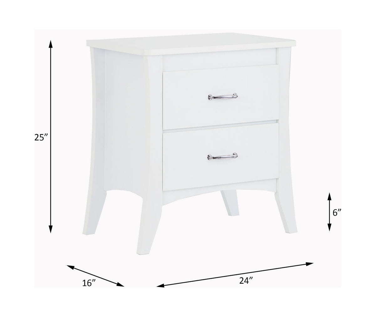 Mesa auxiliar rectangular Babb con dos cajones