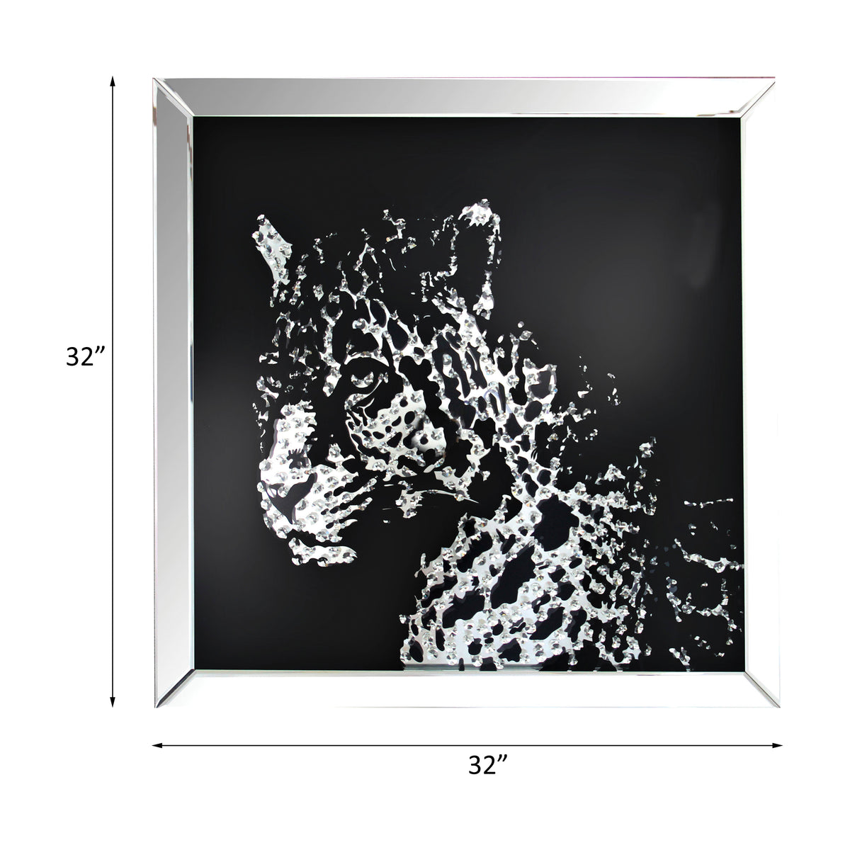 Arte de pared Talisha Glam con leopardo de cristal sintético