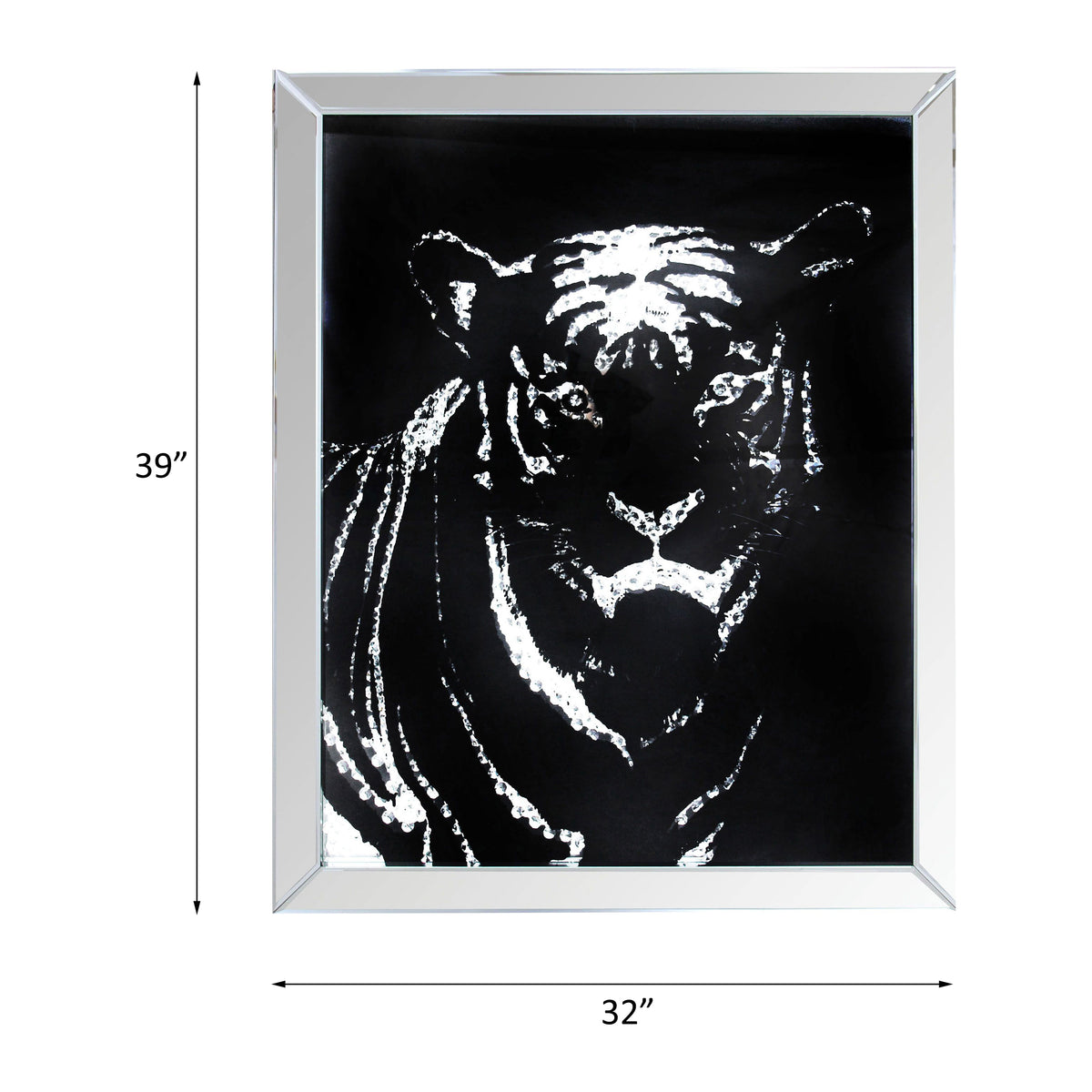 Arte de pared Talisha Glam con tigre de cristal sintético