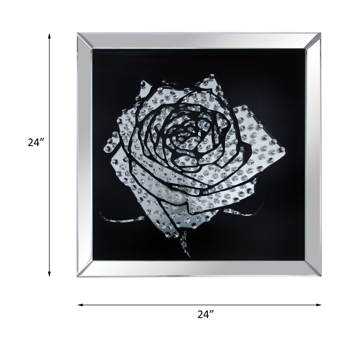 Arte de pared Talisha Glam con rosa de cristal artificial