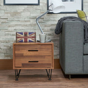 Mesa auxiliar rectangular Deoss con dos cajones