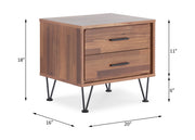 Mesa auxiliar rectangular Deoss con dos cajones