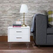 Mesa auxiliar rectangular Deoss con dos cajones