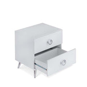 Elms 2-Drawer White Accent Table