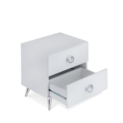 Elms 2-Drawer White Accent Table