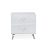 Elms 2-Drawer White Accent Table