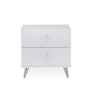 Elms 2-Drawer White Accent Table