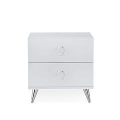 Elms 2-Drawer White Accent Table