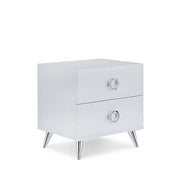 Elms 2-Drawer White Accent Table