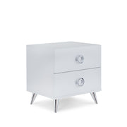 Elms 2-Drawer White Accent Table
