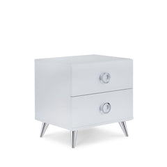 Elms 2-Drawer White Accent Table