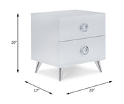 Elms 2-Drawer White Accent Table