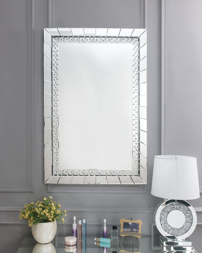 Nysa Accent Mirror - Mirrored & Faux Crystals (32"W x 47"H)