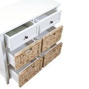 Consola rectangular Flavius ​​de 6 cajones con almacenamiento