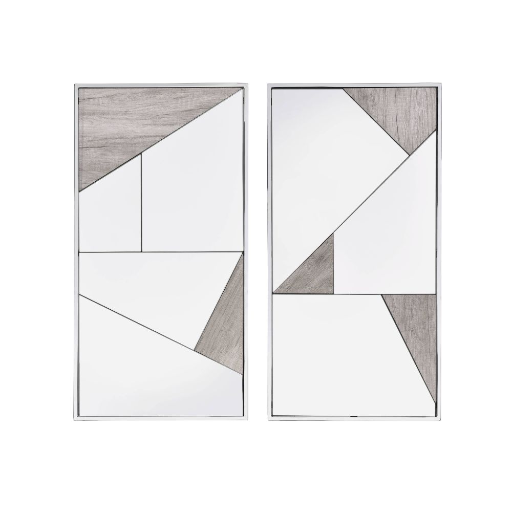 Espejo decorativo rectangular Chafik de 43 cm de largo x 81 cm de alto (juego de 2)