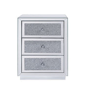 Noralie Accent Table - Mirrored & Faux Diamonds (18''W x 14''D x 26''H)