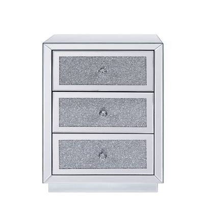 Noralie Accent Table - Mirrored & Faux Diamonds (18''W x 14''D x 26''H)