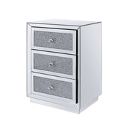 Noralie Accent Table - Mirrored & Faux Diamonds (18''W x 14''D x 26''H)