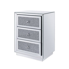 Noralie Accent Table - Mirrored & Faux Diamonds (18''W x 14''D x 26''H)