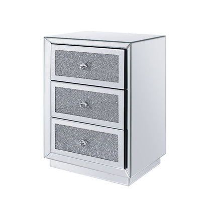 Noralie Accent Table - Mirrored & Faux Diamonds (18''W x 14''D x 26''H)